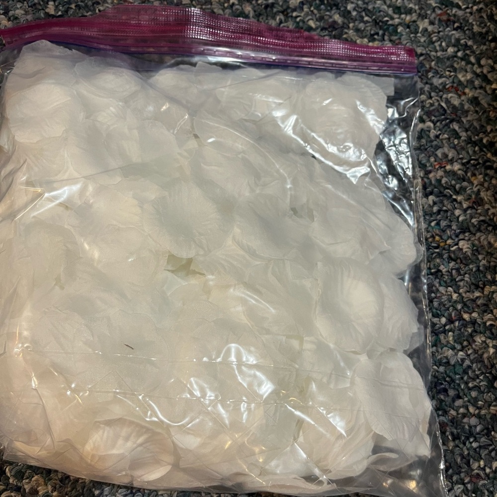White Fabric Rose Petal Confetti - Bulk Bag